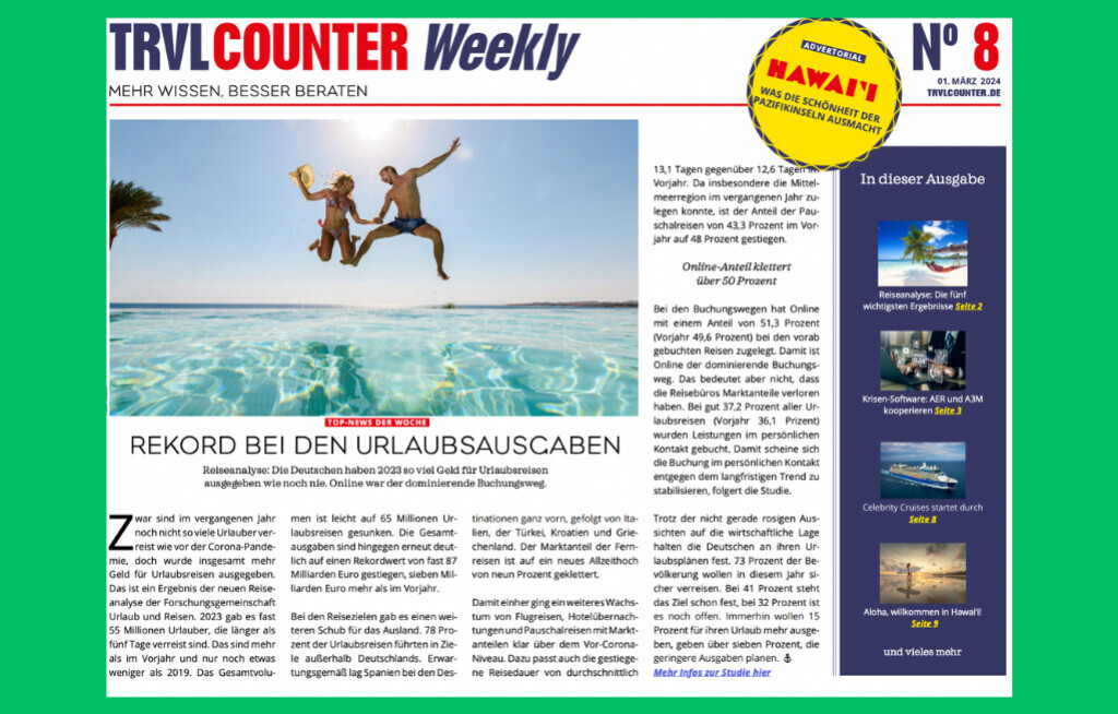 TRVL Counter WEEKLY Nr. 8 vom 01. März 2024