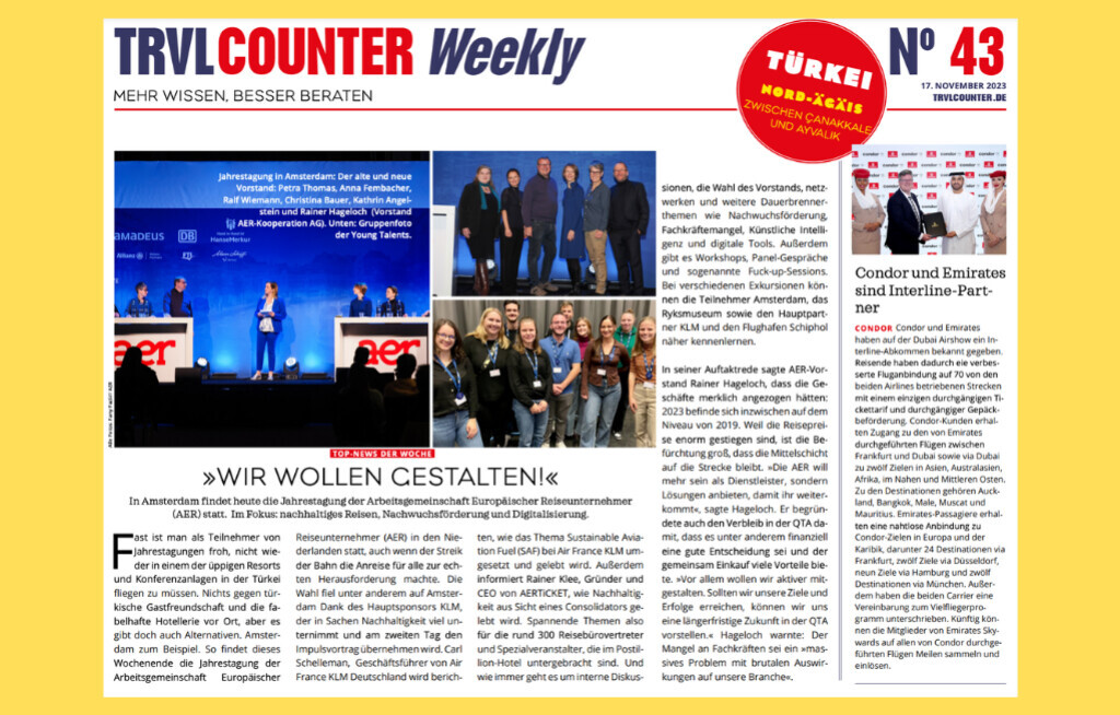 TRVL Counter WEEKLY Nr. 43 vom 17. November 2023