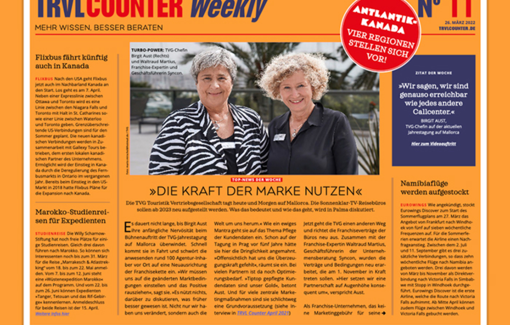 TRVL Counter WEEKLY Nr. 11 vom 26. März 2022