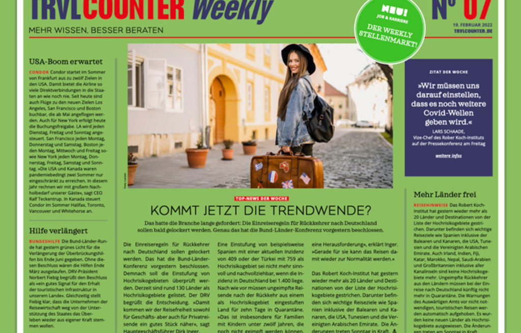 TRVL Counter WEEKLY Nr. 07 vom 19. Februar 2022