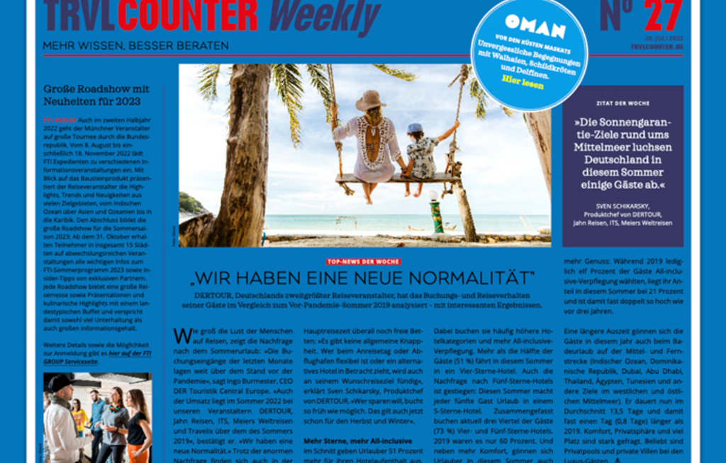 TRVL Counter WEEKLY Nr. 27 vom 30. Juli 2022