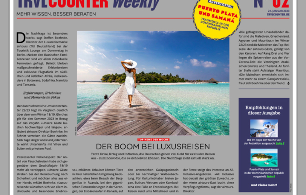 TRVL Counter WEEKLY Nr. 02 vom 21. Januar 2023