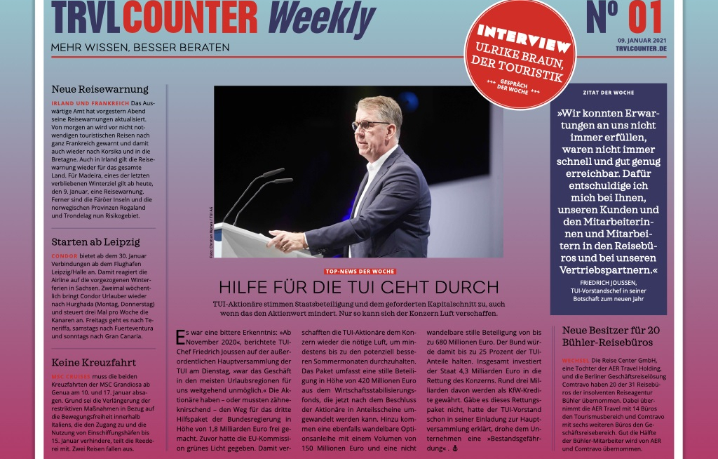 TRVL Counter WEEKLY Nr. 01 vom 09.01.2021