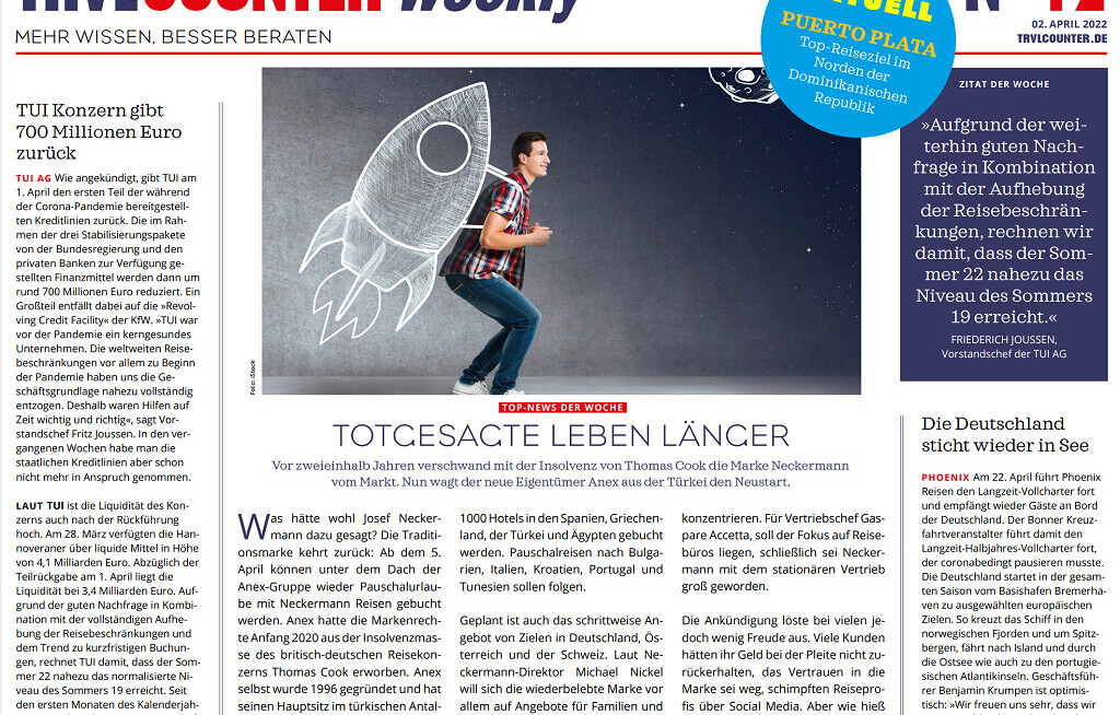 TRVL Counter WEEKLY Nr. 12 vom 02. April 2022