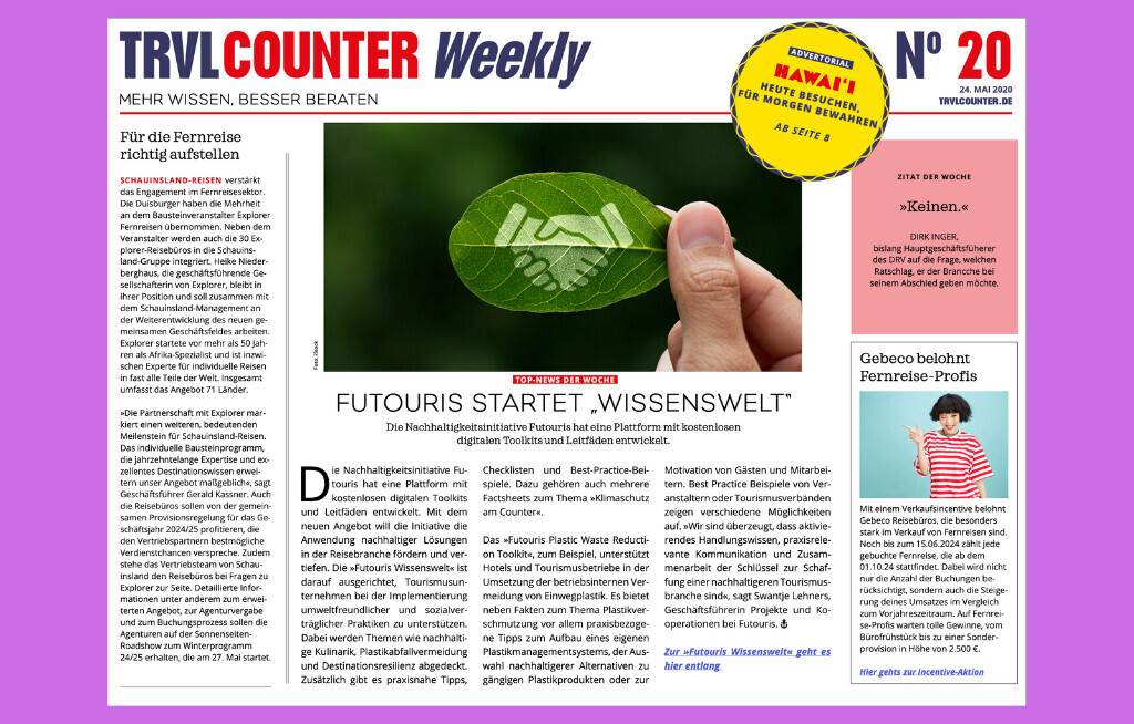 TRVL Counter WEEKLY Nr. 20 vom 24. Mai 2024