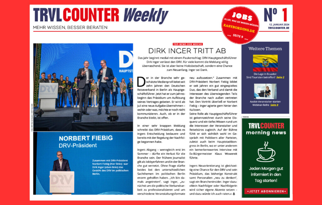 TRVL Counter WEEKLY Nr. 1 vom 12. Januar 2024