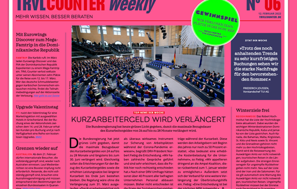 TRVL Counter WEEKLY Nr. 06 vom 12. Februar 2022