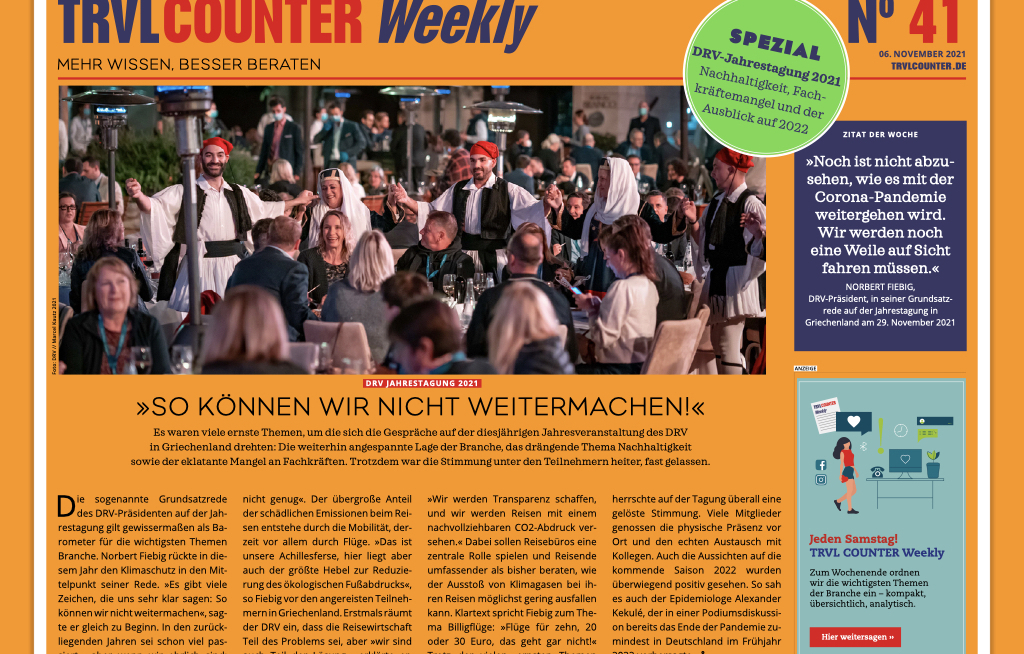 TRVL Counter WEEKLY Nr. 41 vom 06. November 2021