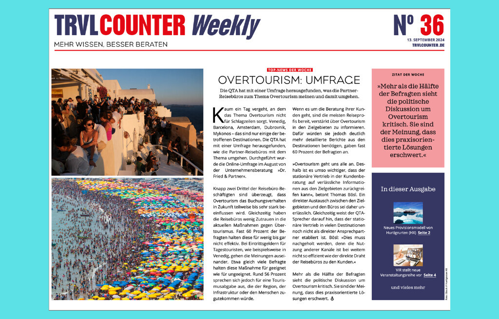 TRVL Counter WEEKLY Nr. 36 vom 14. September 2023