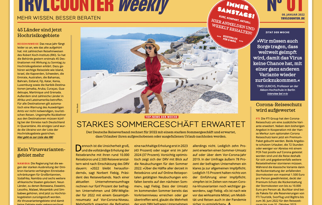 TRVL Counter WEEKLY Nr. 01 vom 08. Januar 2022