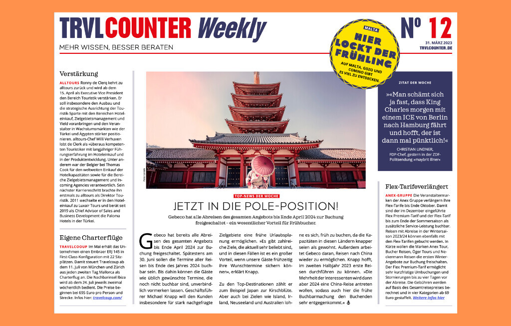 TRVL Counter WEEKLY Nr. 12 vom 31. März 2023