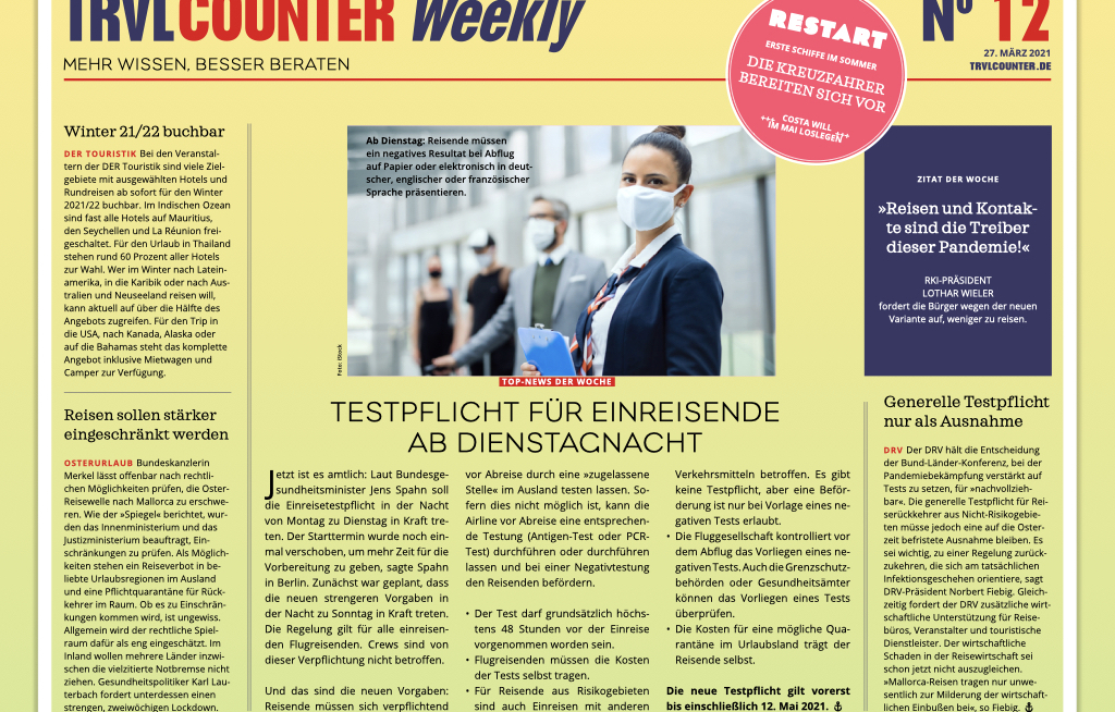 TRVL Counter WEEKLY Nr. 12 vom 27. März 2021