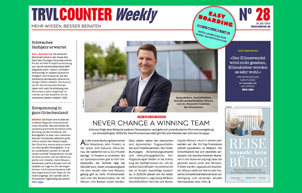 TRVL Counter WEEKLY Nr. 28 vom 28. Juli 2023