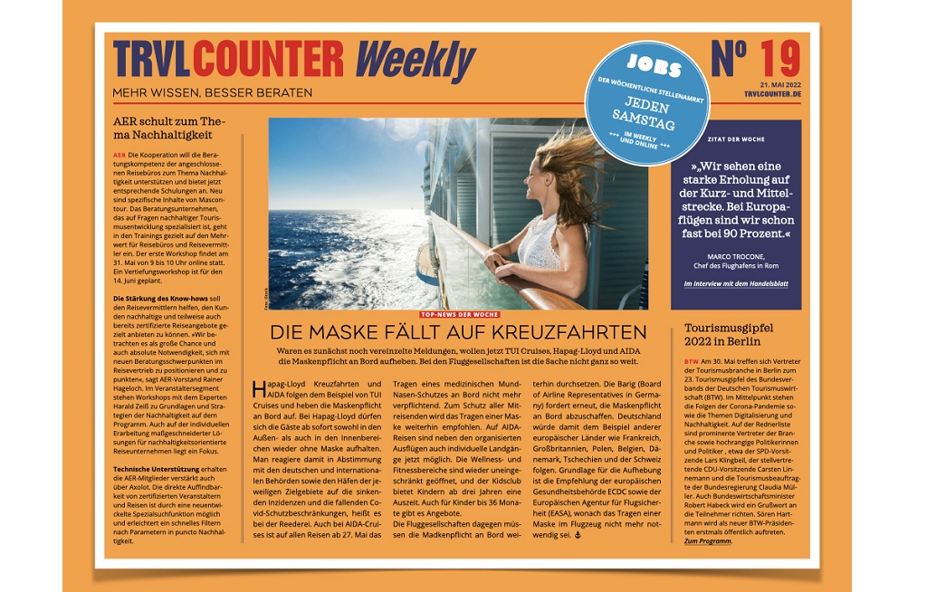 TRVL Counter WEEKLY Nr. 19 vom 21. Mai 2022