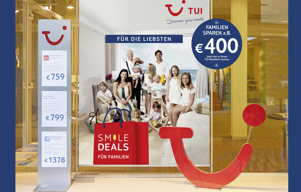 TUI bietet neue Schaufenster-Deko