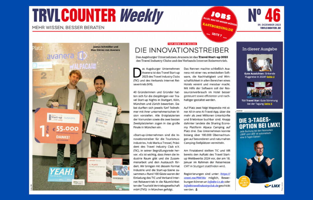 TRVL Counter WEEKLY Nr. 46 vom 09. Dezember 2023