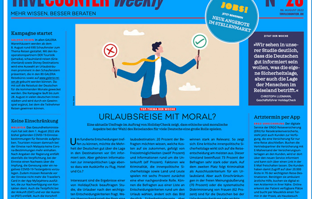 TRVL Counter WEEKLY Nr. 28 vom 06. August 2022