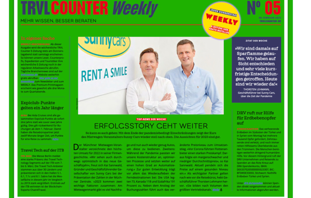 TRVL Counter WEEKLY Nr. 05 vom 09. Februar 2023