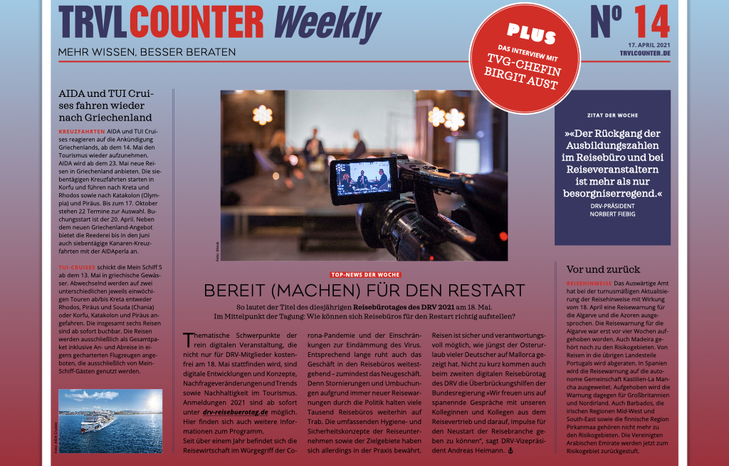 TRVL Counter WEEKLY Nr. 14 vom 17. April 2021