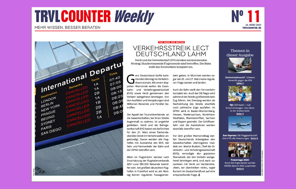 TRVL Counter WEEKLY Nr. 11 vom 24. März 2023