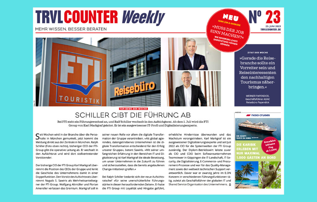 TRVL Counter WEEKLY Nr. 23 vom 23. Juni 2023
