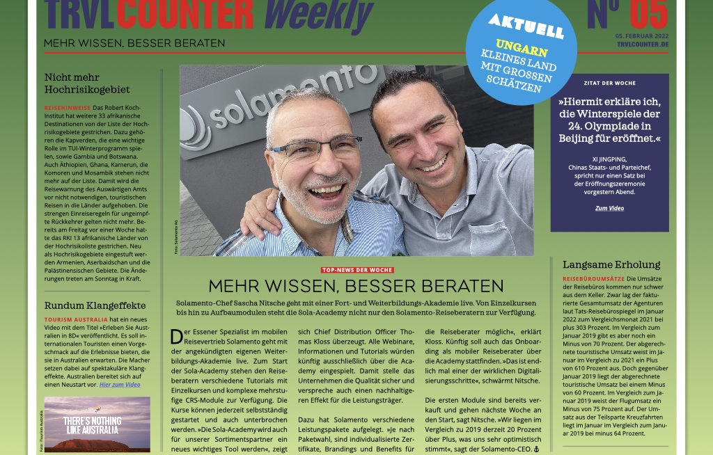 TRVL Counter WEEKLY Nr. 05 vom 05. Februar 2022
