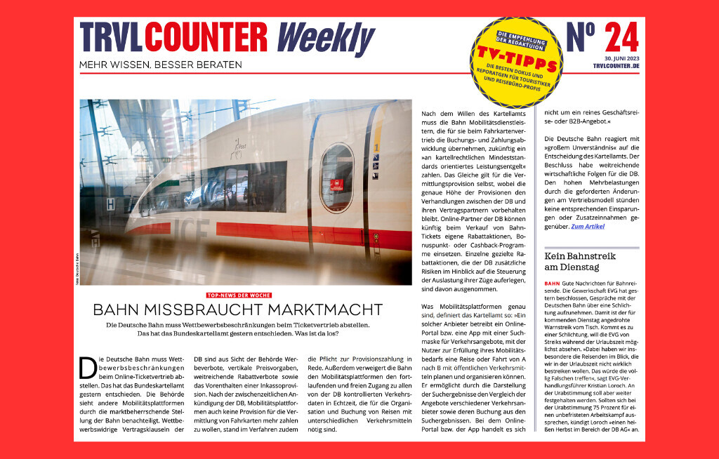 TRVL Counter WEEKLY Nr. 24 vom 30. Juni 2023