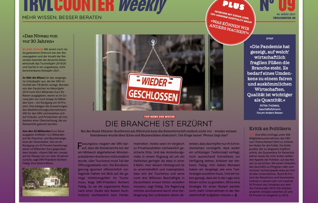 TRVL Counter WEEKLY Nr. 09 vom 06.03.2021