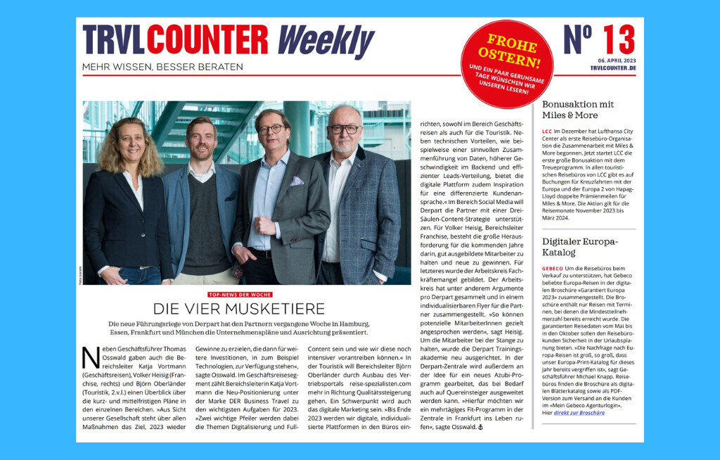 TRVL Counter WEEKLY Nr. 13 vom 07. April 2023