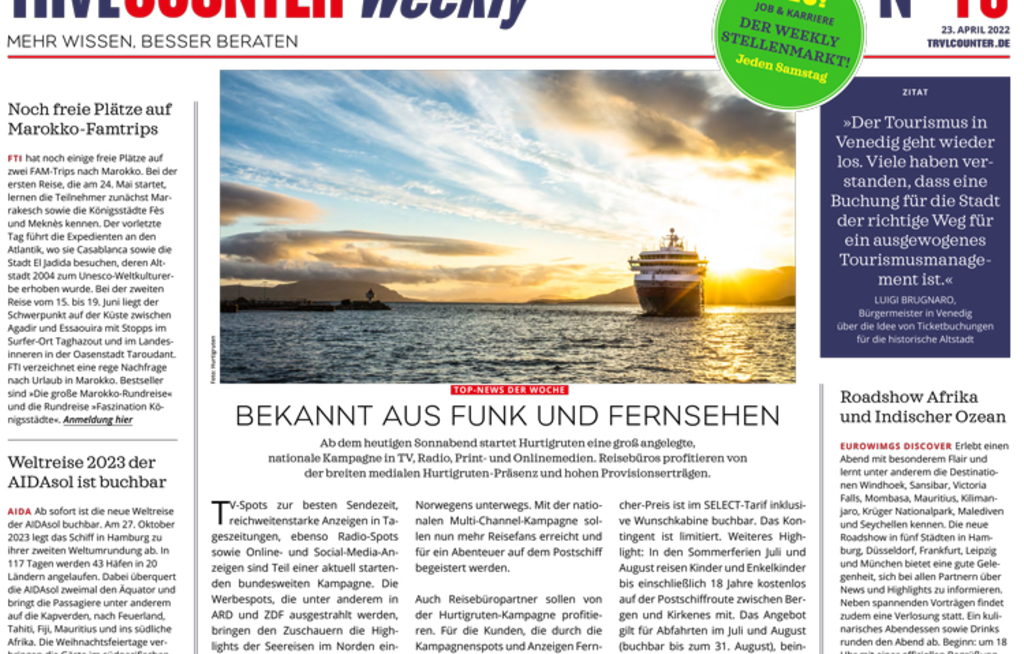 TRVL Counter WEEKLY Nr. 15 vom 23. April 2022